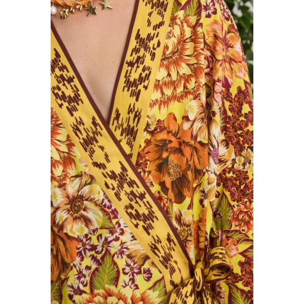 Alemais Heatwave Wrap Midi Dress  Sustainable Dresses with Alemais print - Coveti Australian Designer