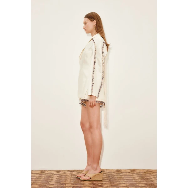 Alemais Idris Embellished Short  Sustainable Shorts with Alemais print - Coveti Australian Designer