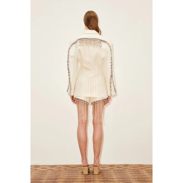 Alemais Idris Embellished Short  Sustainable Shorts with Alemais print - Coveti Australian Designer