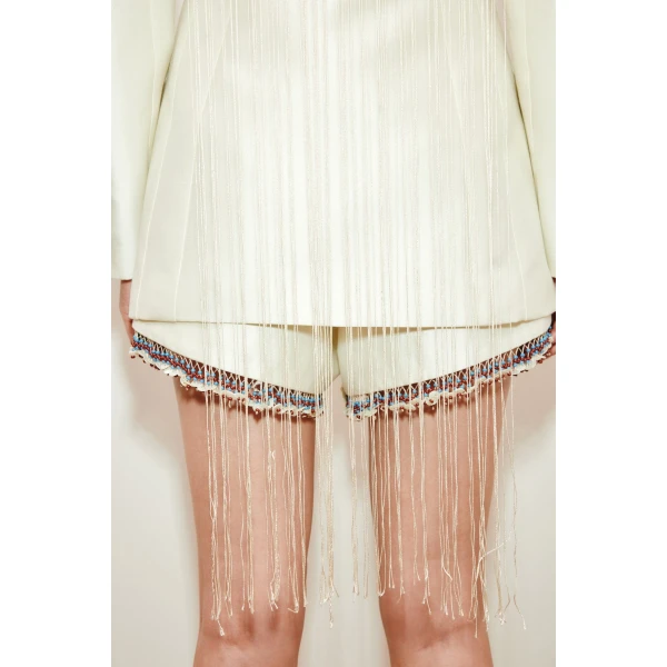 Alemais Idris Embellished Short  Sustainable Shorts with Alemais print - Coveti Australian Designer