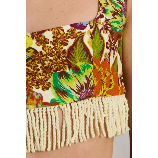 Alemais Lana Bralette  Sustainable Tops with Alemais print - Coveti Australian Designer