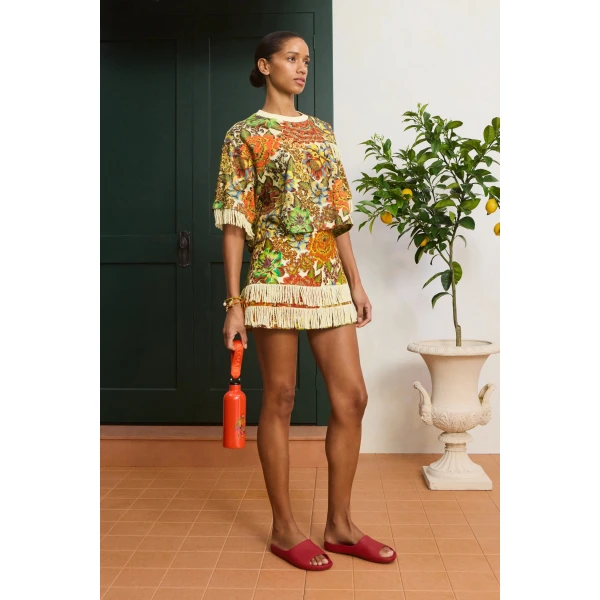 Alemais Lana Cropped Tee  Sustainable Tops with Alemais print - Coveti Australian Designer