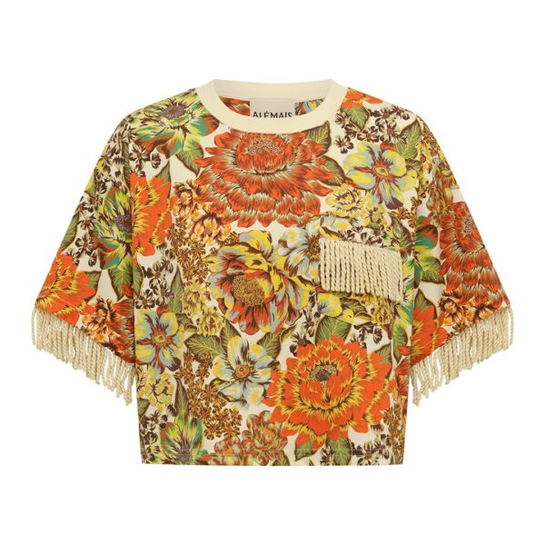 Alemais Lana Cropped Tee  Sustainable Tops with Alemais print - Coveti Australian Designer