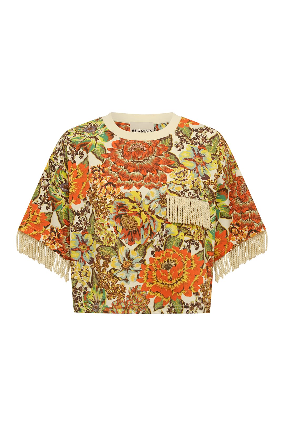 Alemais Lana Cropped Tee  Sustainable Tops with Alemais print - Coveti Australian Designer