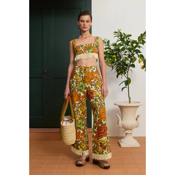 Alemais Lana Flare Pant  Sustainable Pants with Alemais print - Coveti Australian Designer
