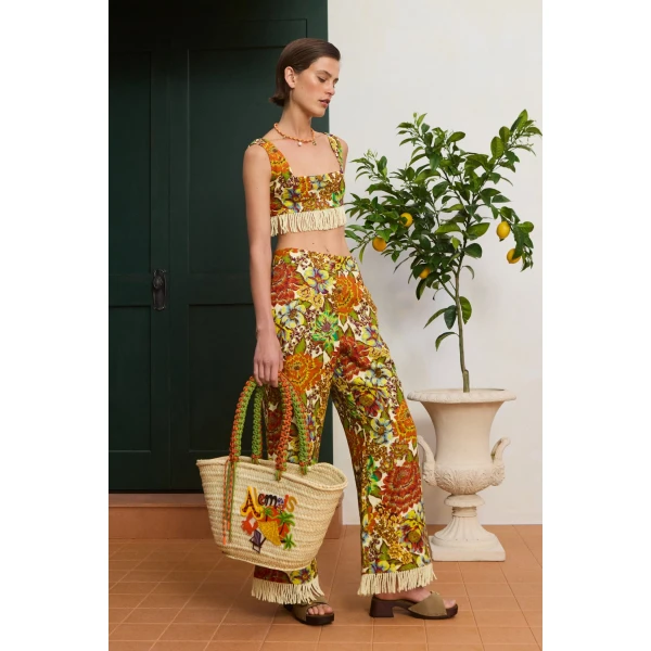 Alemais Lana Flare Pant  Sustainable Pants with Alemais print - Coveti Australian Designer