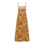 Alemais Lana Square Neck Day Dress  Sustainable Dresses with Alemais print - Coveti Australian Designer