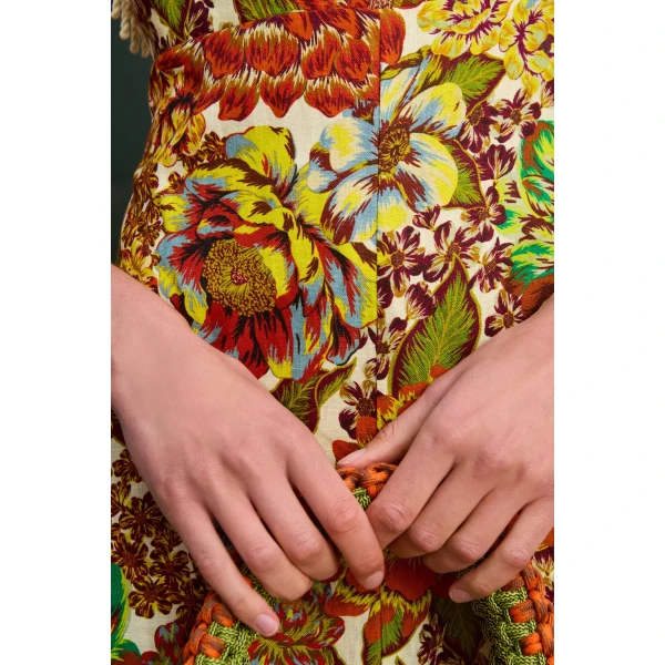 Alemais Lana Square Neck Day Dress  Sustainable Dresses with Alemais print - Coveti Australian Designer