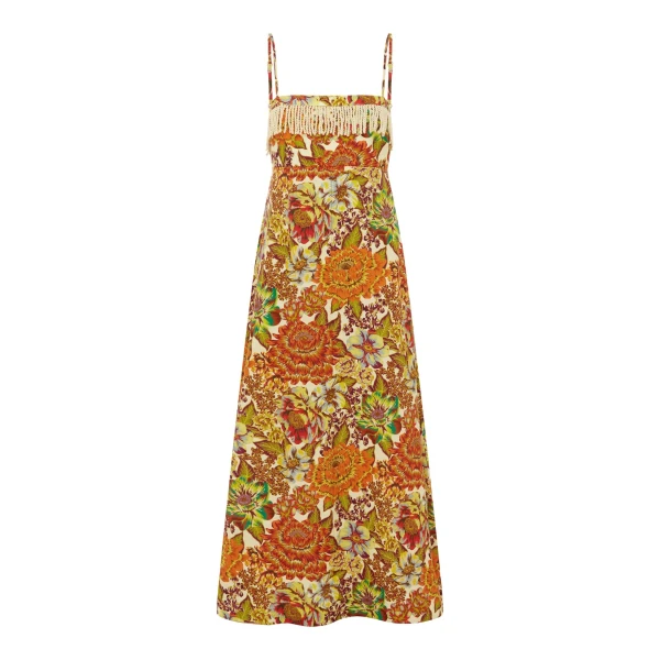 Alemais Lana Square Neck Day Dress  Sustainable Dresses with Alemais print - Coveti Australian Designer