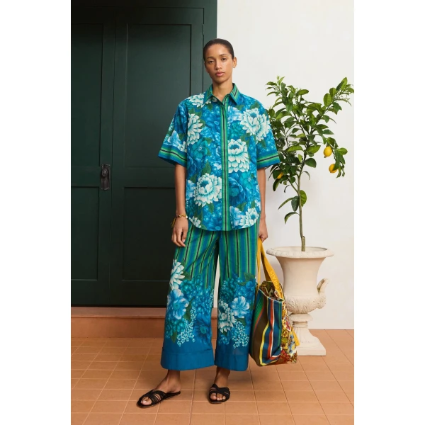 Alemais Margo Cuffed Pant  Sustainable Pants with Alemais print - Coveti Australian Designer