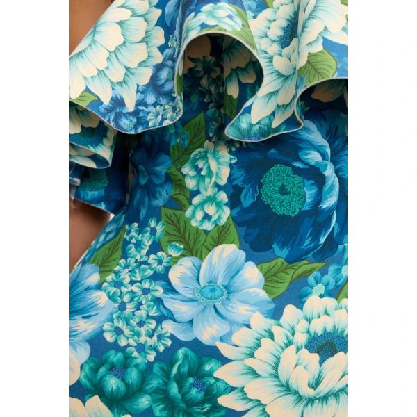 Alemais Margo Ruffle One Piece  Sustainable Beachwear with Alemais print - Coveti Australian Designer