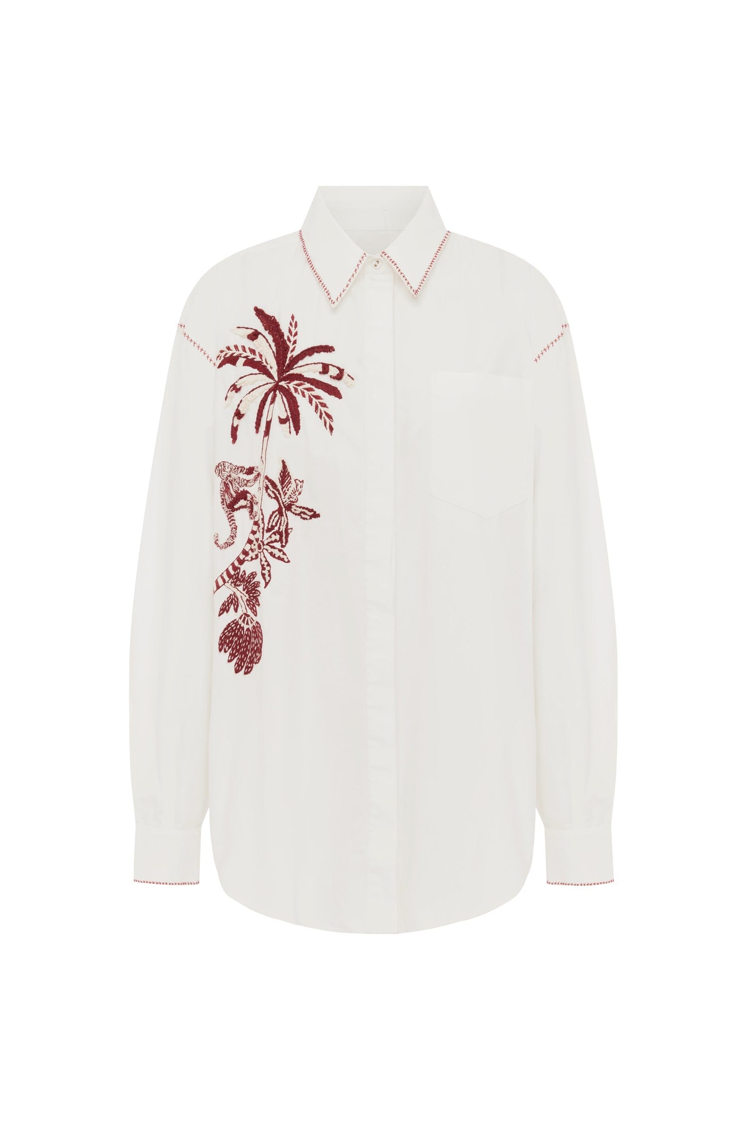 Alemais Odie Embroidered Shirt  Sustainable Tops with Alemais print - Coveti Australian Designer