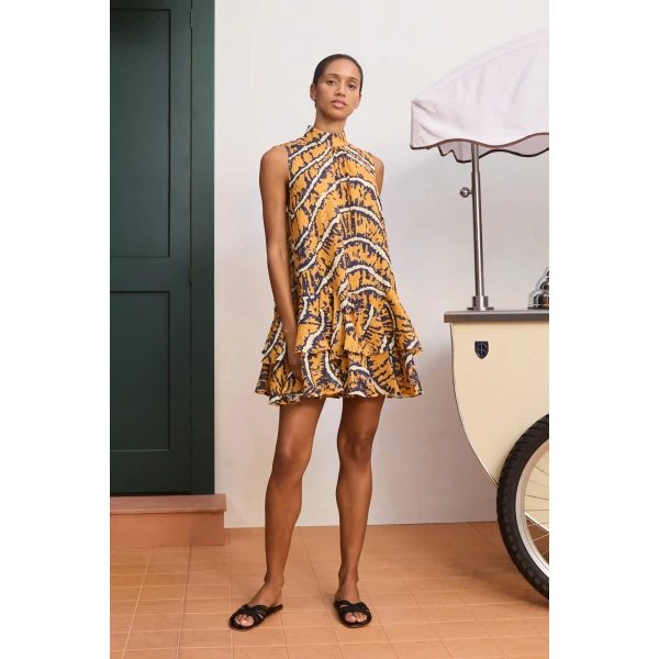 Alemais Ripple Mini Dress  Sustainable Dresses with Alemais print - Coveti Australian Designer