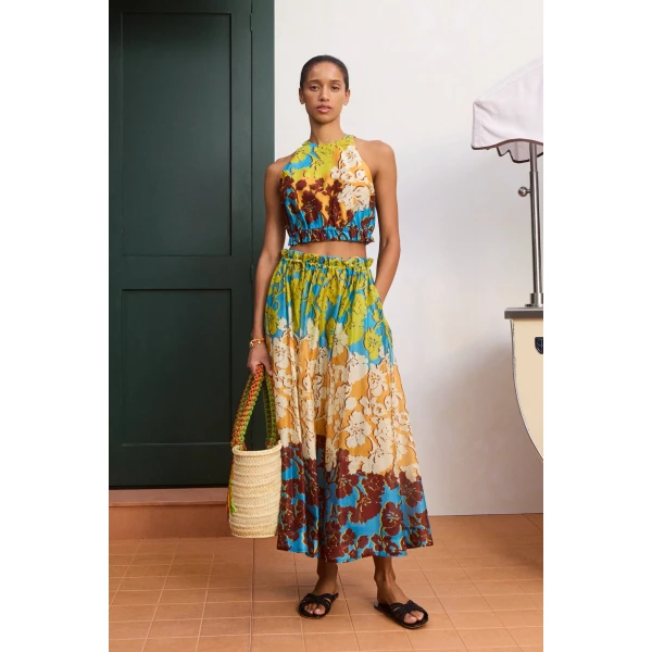 Alemais Splice Crop Top  Sustainable Tops with Alemais print - Coveti Australian Designer