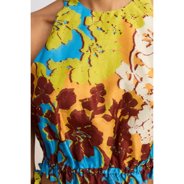 Alemais Splice Crop Top  Sustainable Tops with Alemais print - Coveti Australian Designer