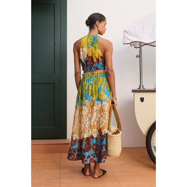 Alemais Splice Crop Top  Sustainable Tops with Alemais print - Coveti Australian Designer