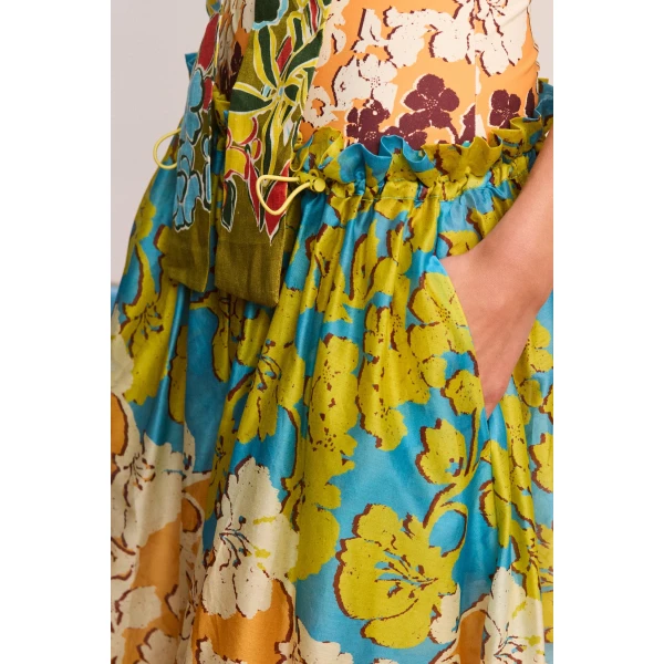 Alemais Splice Midi Skirt  Sustainable Skirts with Alemais print - Coveti Australian Designer