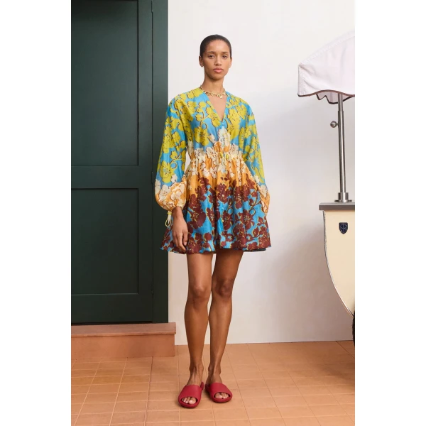Alemais Splice Mini Dress  Sustainable Dresses with Alemais print - Coveti Australian Designer