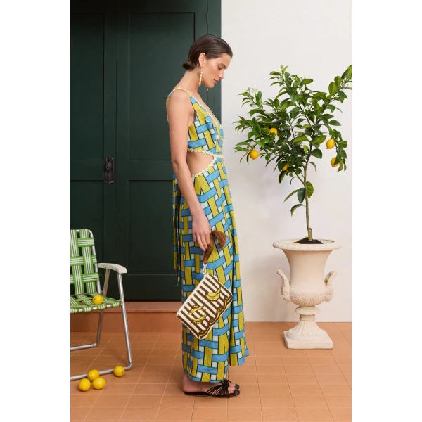 Alemais Sunlounge Midi Dress Exclusive  Sustainable Dresses with Alemais print - Coveti Australian Designer