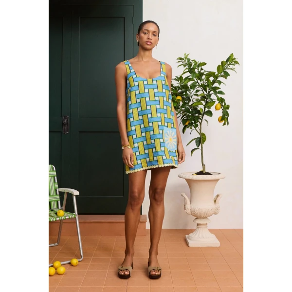 Alemais Sunlounge Mini Dress  Sustainable Dresses with Alemais print - Coveti Australian Designer