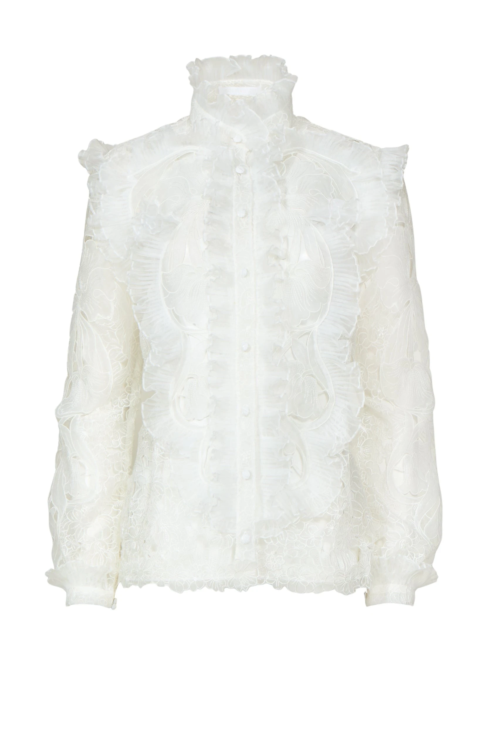 Augusta-Embroidered-Organza-Ruffled-Blouse-Costarellos-Tops75304_nobg Costarellos Tops - Romantic Greek Lace - Shop at Coveti