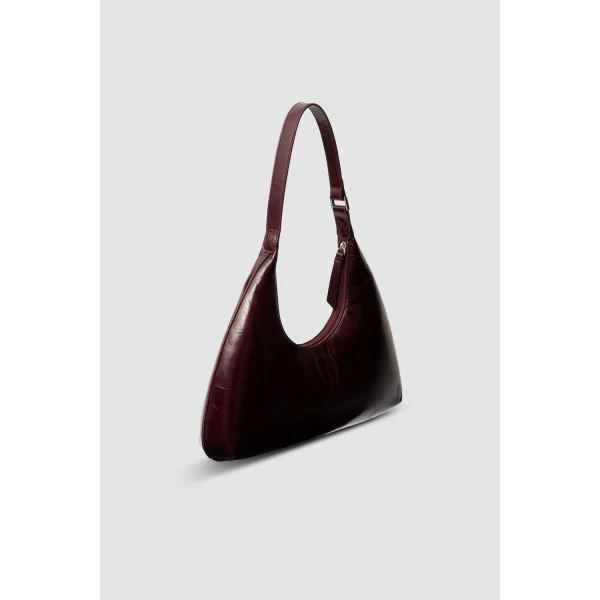 BY FAR Amber - By Far Red - 90s Minimalist Leather Bag at Coveti