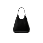 BY FAR Amber Folio - By Far Black - 90s Minimalist Leather Bag at Coveti