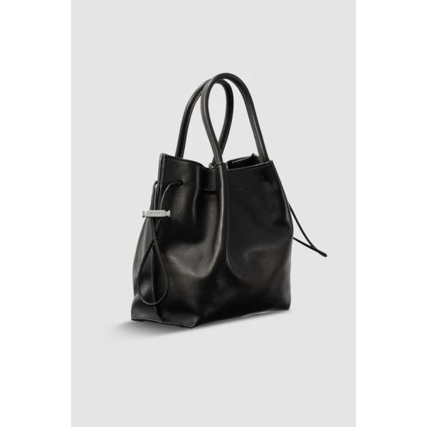 BY FAR Baby Kayla - By Far Black - 90s Minimalist Leather Bag at Coveti