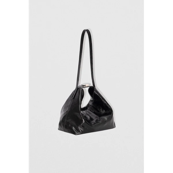BY FAR Bea - By Far Black - 90s Minimalist Leather Bag at Coveti