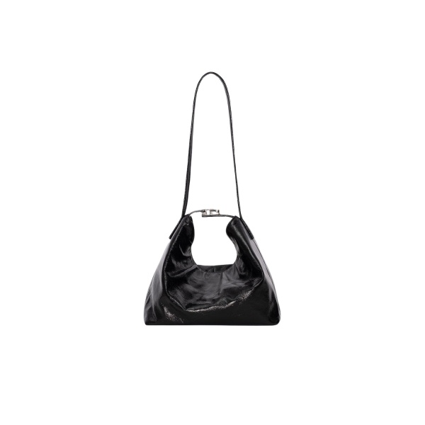 BY FAR Bea - By Far Black - 90s Minimalist Leather Bag at Coveti