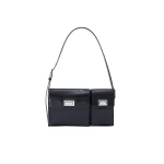 BY FAR Billy - By Far Black - 90s Minimalist Leather Bag at Coveti