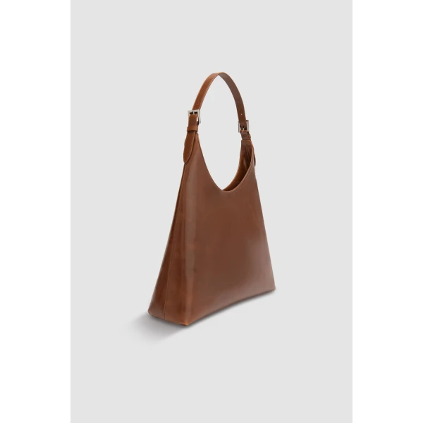 BY FAR Camryn - By Far Brown - 90s Minimalist Leather Bag at Coveti