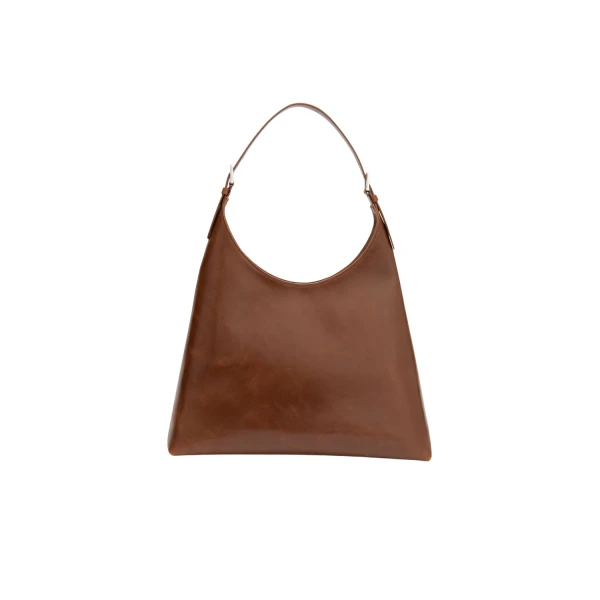 BY FAR Camryn - By Far Brown - 90s Minimalist Leather Bag at Coveti