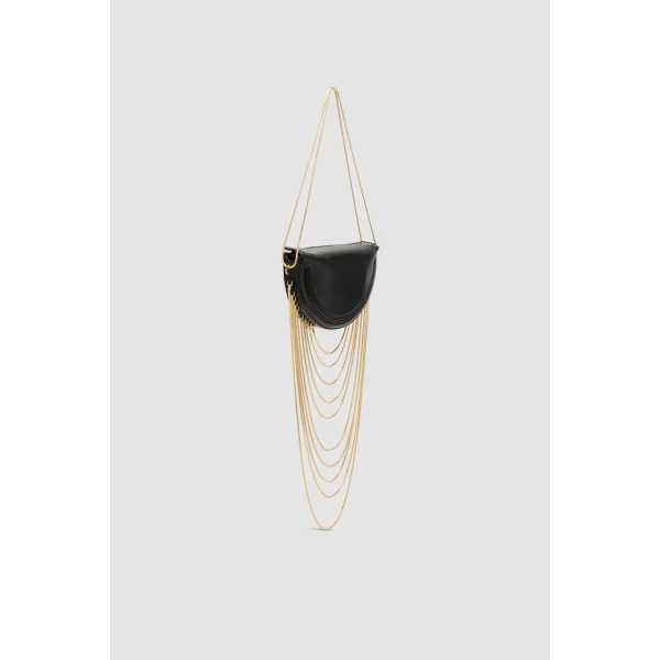 BY FAR Chime - By Far Black - 90s Minimalist Leather Bag at Coveti