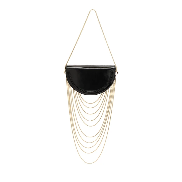 BY FAR Chime - By Far Black - 90s Minimalist Leather Bag at Coveti