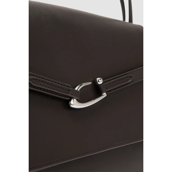 BY FAR Cora - By Far Brown - 90s Minimalist Leather Bag at Coveti