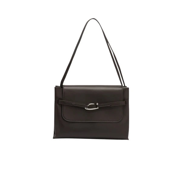 Cora Black Nappa Leather Shoulder Bag