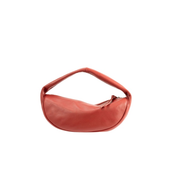BY FAR Cush - By Far Red - 90s Minimalist Leather Bag at Coveti