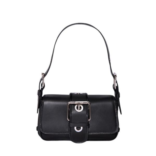BY FAR Eloise - By Far Black - 90s Minimalist Leather Bag at Coveti