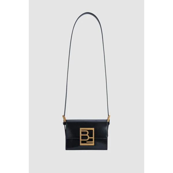 BY FAR Fran - By Far Black - 90s Minimalist Leather Bag at Coveti