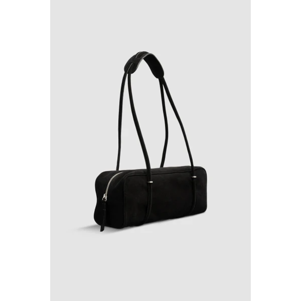 BY FAR Kimberly - By Far Black - 90s Minimalist Leather Bag at Coveti