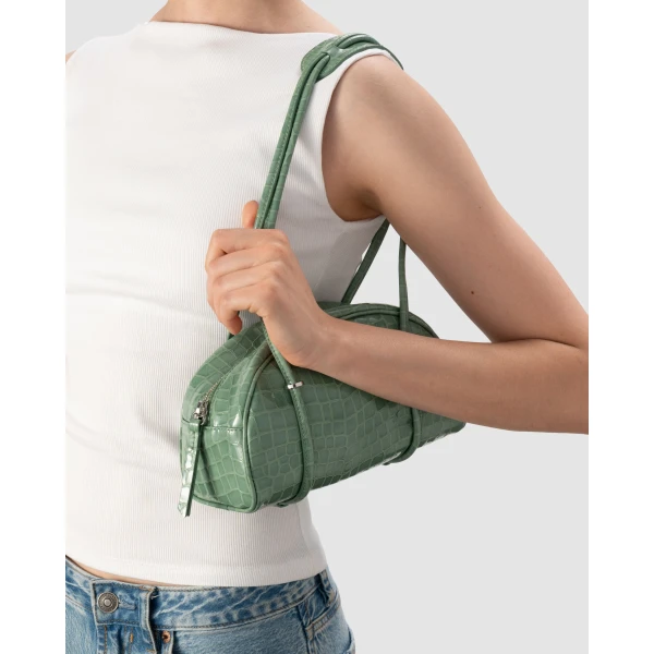 By Far Kimberly Bowler Black Nappa Leather Shoulder Bag, view 3