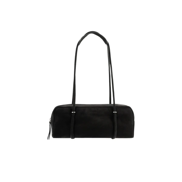 BY FAR Kimberly - By Far Black - 90s Minimalist Leather Bag at Coveti