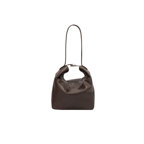 BY FAR Maxi Bea - By Far Brown - 90s Minimalist Leather Bag at Coveti