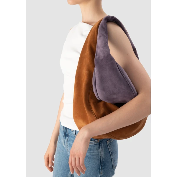 By Far Maxi Cush Ristretto Washed Leather Shoulder Bag, view 3