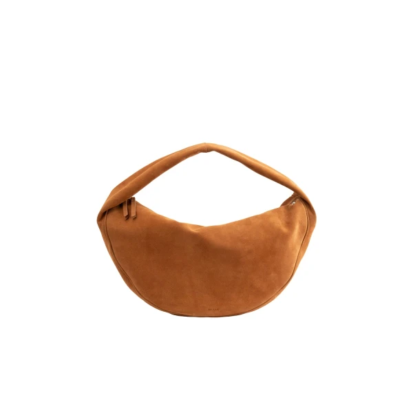 BY FAR Maxi Cush - By Far Brown - 90s Minimalist Leather Bag at Coveti
