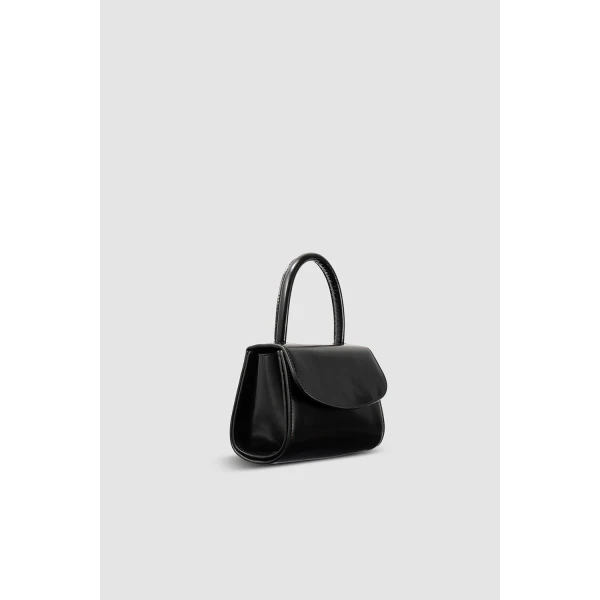 BY FAR Mini 2.0 - By Far Black - 90s Minimalist Leather Bag at Coveti