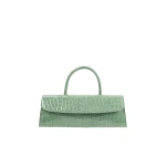 BY FAR Mini Longa - By Far Green - 90s Minimalist Leather Bag at Coveti