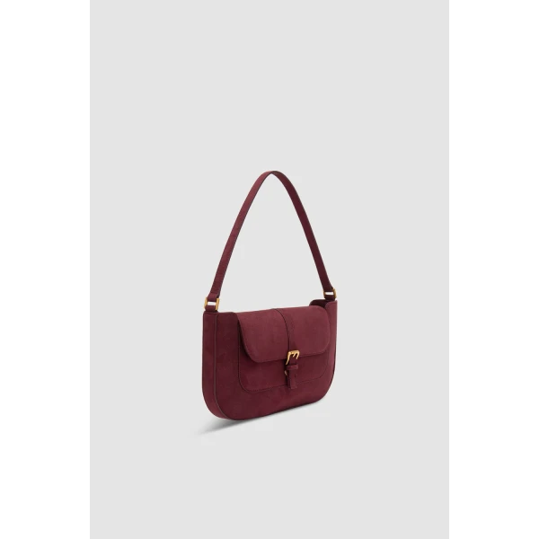 BY FAR Miranda - By Far Red - 90s Minimalist Leather Bag at Coveti