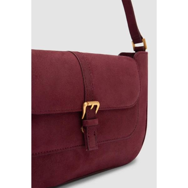 BY FAR Miranda - By Far Red - 90s Minimalist Leather Bag at Coveti
